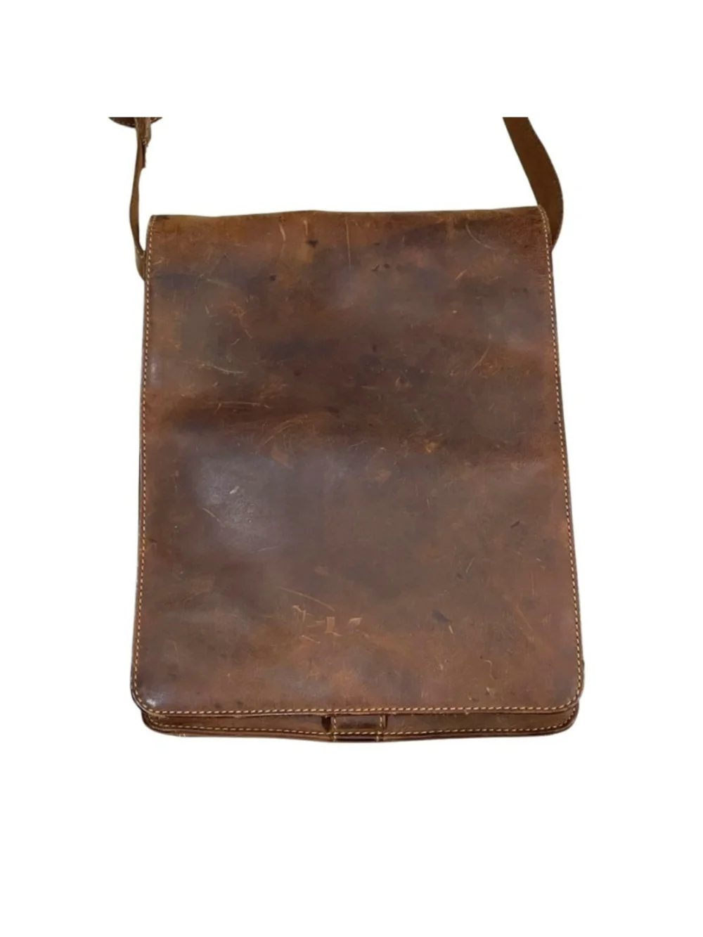 VISCONTI Vintage Jasper Portrait Leather Messenger Bag Brown